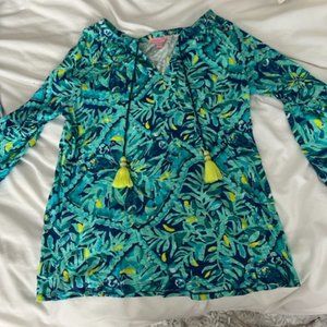 Lilly Pulitzer Taverna Tile Bell Sleeve cotton top